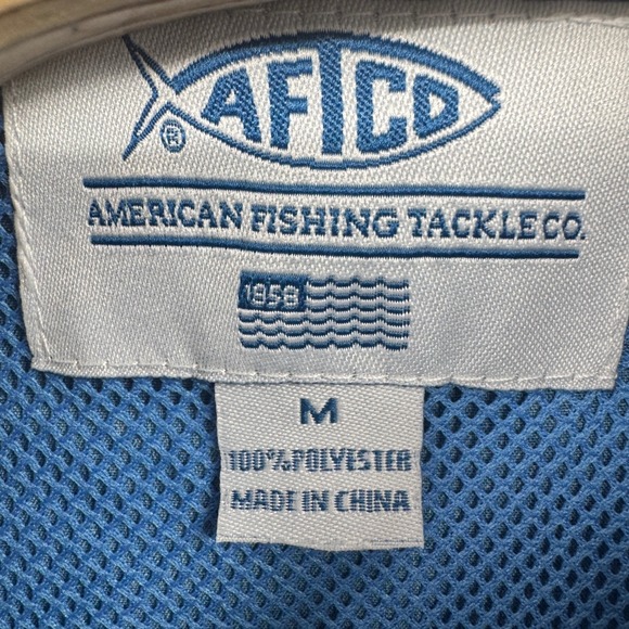 AFTCO Fishing Shirt Mens Medium Short Sleeve Button Up Vented Hiking NEW - Picture 6 of 10